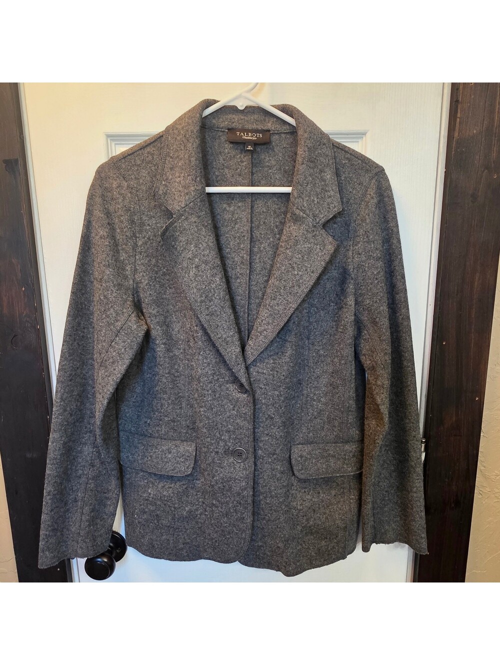 Talbots Women's Gray Wool Blend Blazer Size 10
